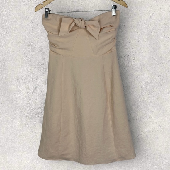 Sezane Ondine Dress Nude Cream Bow Front Mini Size 38 French / US Size 6 Minimal - Picture 13 of 16